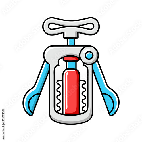 Corkscrew opener icon for kitchen or wine tools.