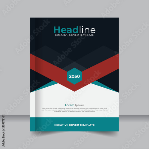 Modern Business Book Cover and Annual Report Template, Professional Flyer Design, Professional Business Book Cover Layout Editable Template
