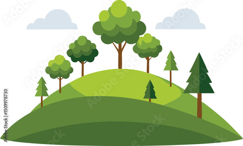 Hill with trees on top