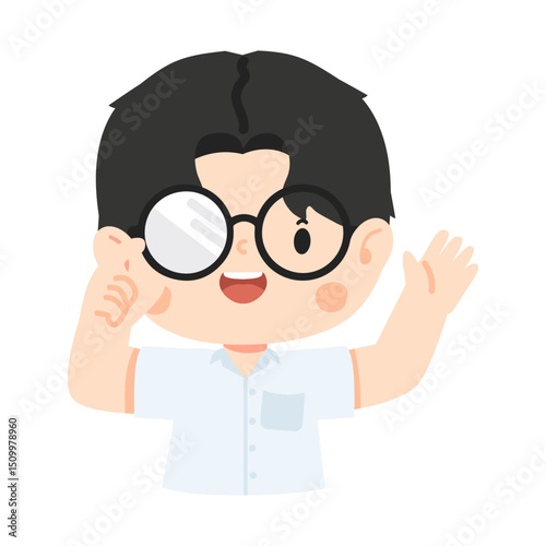 Happy young learner with glasses