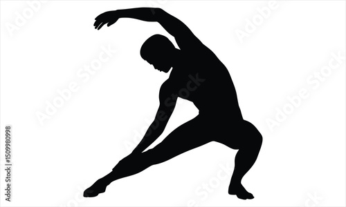 Man stretching silhouette fitness exercise workout