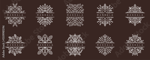 Set Collections of Mandala, Luxury Flower with Ornament and Decoration Art, Abstract Floral Logo Design Vector Inspirations.
