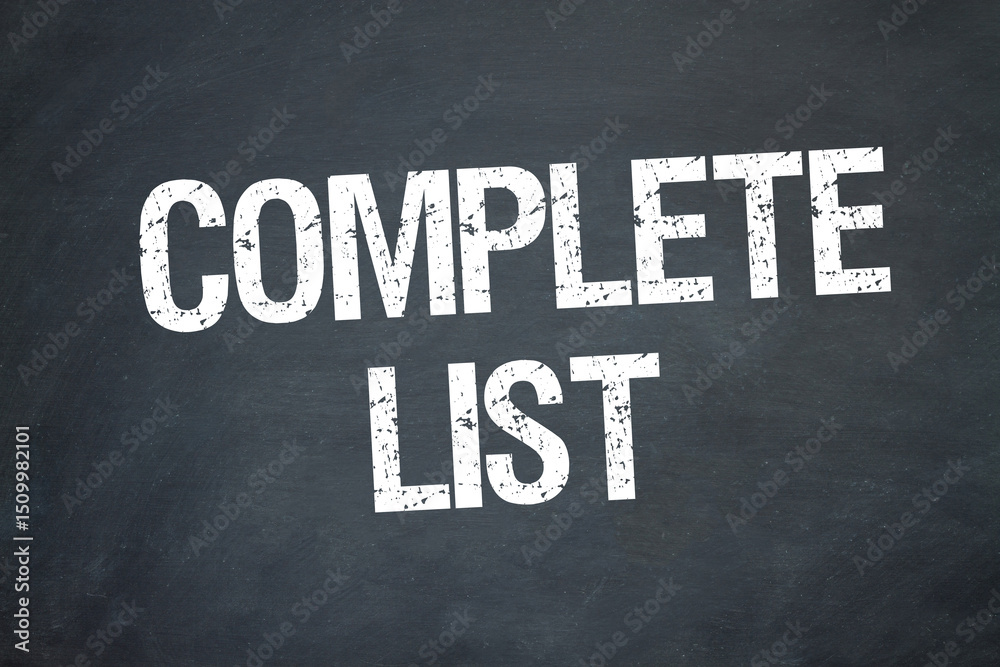 Obraz premium Complete List 