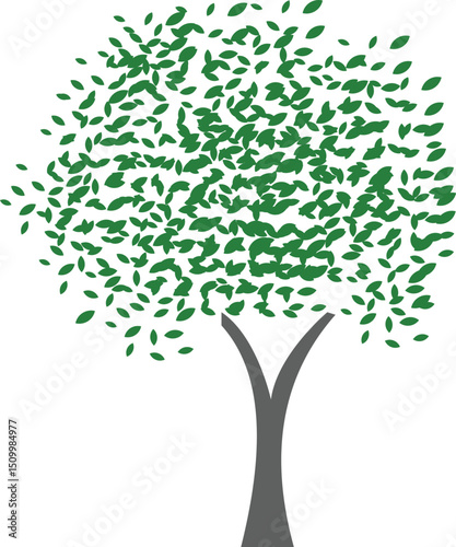 tree vector illustration with lush green foliage