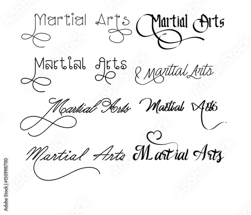 Custom Martial Arts Monogram Design with Elegant Calligraphy and Typography Arts, Stylish Martial Arts Typography Logo