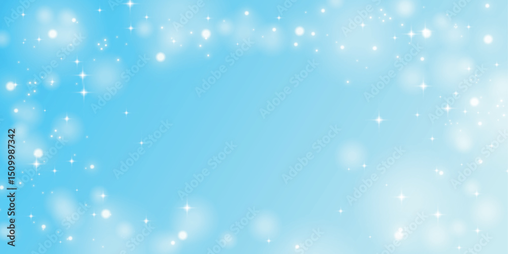 「夏の爽やか背景」青と光の玉ボケ・キラキラ感のベクター素材
