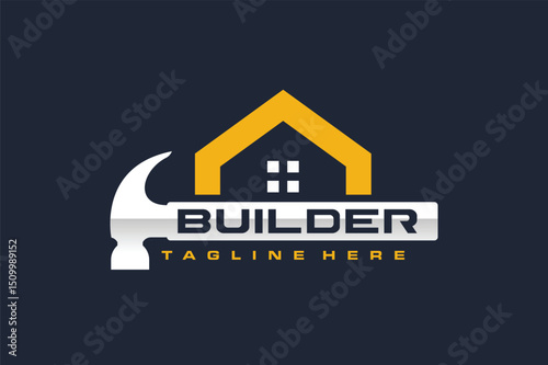 roof house hammer repair logo