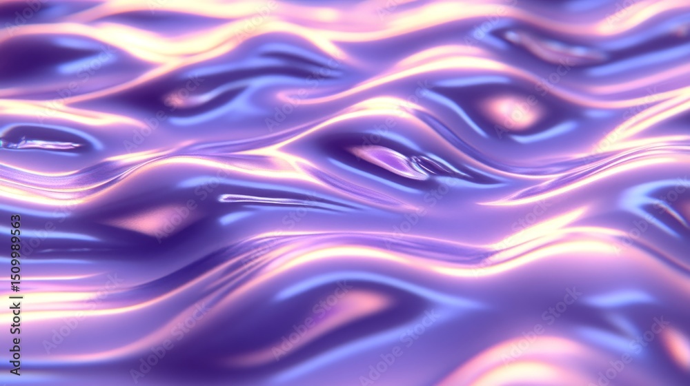 Obraz premium Flowing Pastel Dreamscape, Abstract Wavy Background with Soft Gradient in Pink and Purple Tones