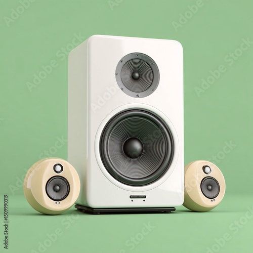 Portable speaker pair with a bass booster and clear treble response