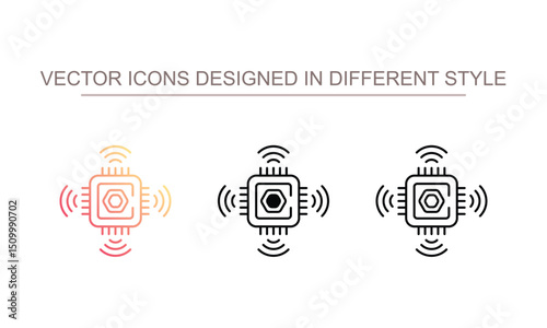 Nano sensor icon design with white background stock illustration