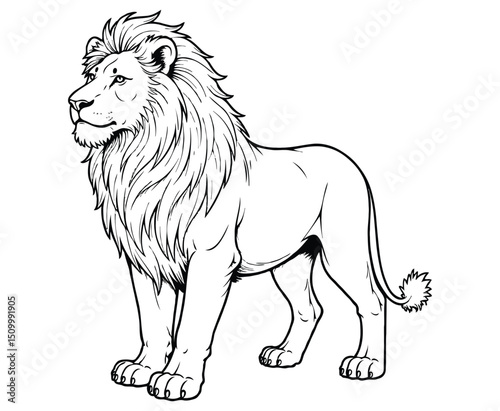 Cute Lion Illustration Coloring Book
