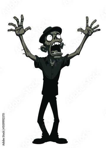 A fanatical Zombie Cult Leader preaching doom,
