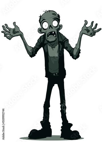 A ghostly Zombie Medium speaking to the undead beyond,