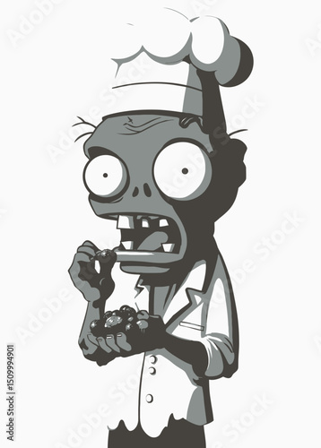A sinister Zombie Chocolatier molding cursed sweets,