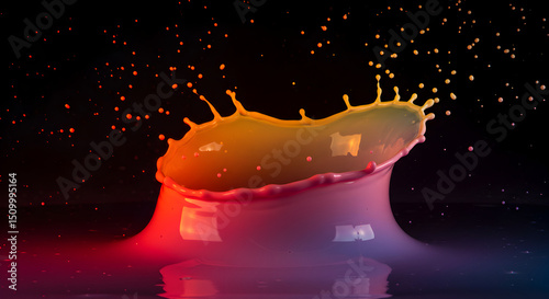Dynamic Coloured Liquid Splash Frozen In Time For Artistic Visuals