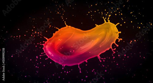 Vibrant Burst Of Pigment Exploding In A Dynamic Splash On Dark Backdrop