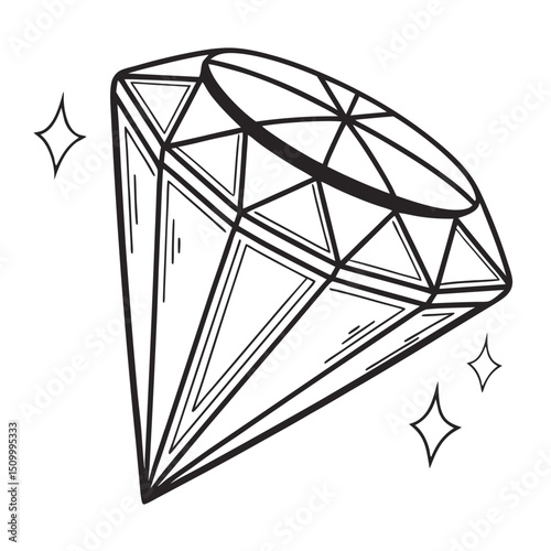 Stylized vector gemstone icon sharp and minimal eps