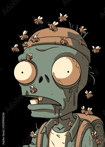Zombie Beekeeper - A decayed zombie covered in undead bees.