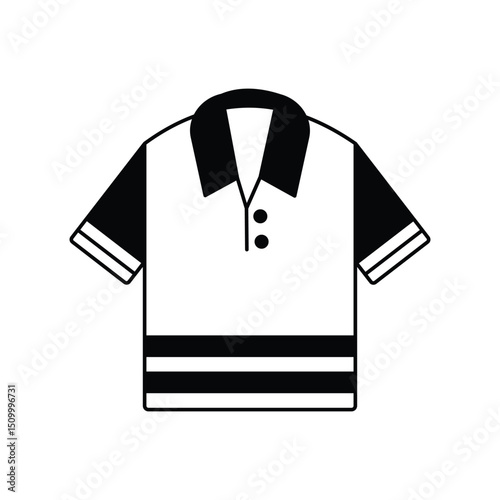 polo glyph outline icon with white background vector stock illustration