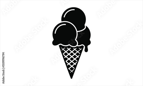 Delicious double scoop ice cream cone treat