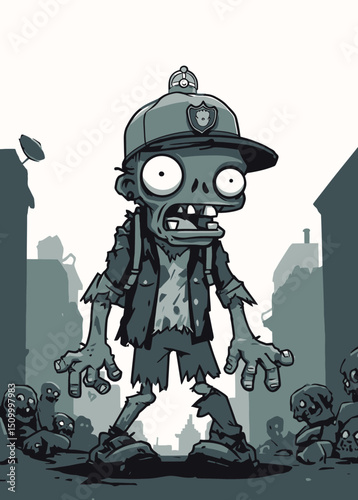 Zombie Mayor - A zombie declaring martial law in a dead city.