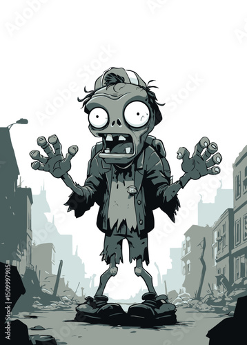 Zombie Mayor - A zombie declaring martial law in a dead city.