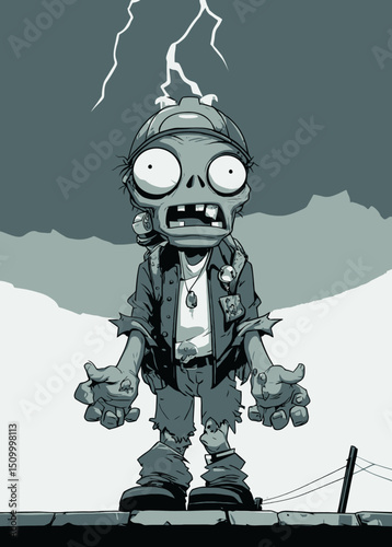 Zombie Meteorologist - A decayed zombie predicting the apocalypse.