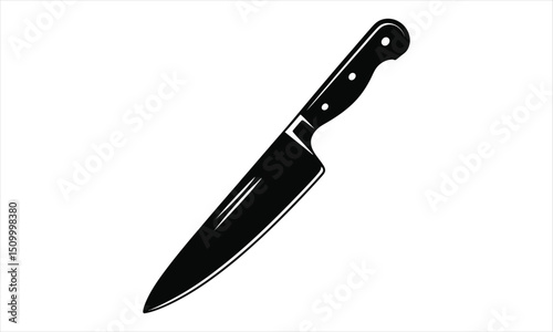 Sharp chef knife black silhouette icon graphic