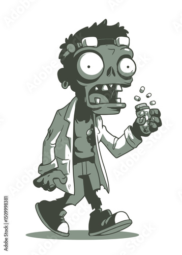 Zombie Pharmacist - A zombie dispensing poisonous pills.