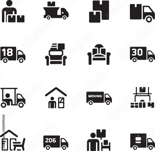 Communication icon set silhouette illustration vector .