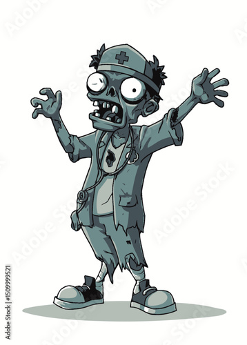 Zombie Surgeon - A terrifying zombie surgeon performing a deadly operation.