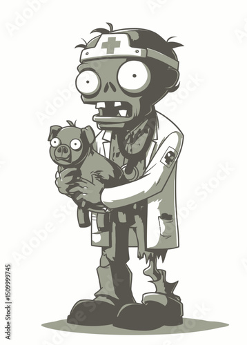 Zombie Veterinarian - A zombie vet treating rabid undead animals.