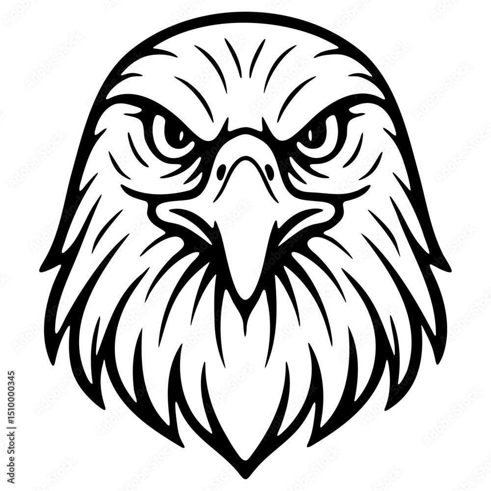 Fototapeta premium Eagle head line art vector ilustration. Logo, tattoo, icon design.