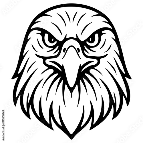 Eagle head line art vector ilustration. Logo, tattoo, icon design.