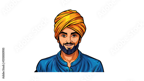 Traditional Islamic Turbaned Man Image
