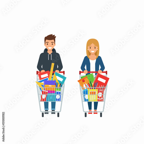 Students shopping for back to school supplies