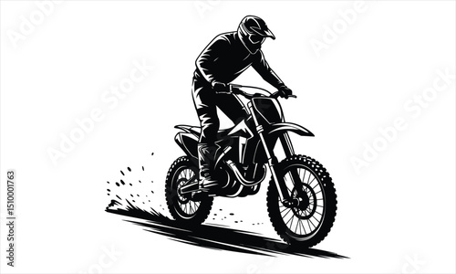 Motocross rider silhouette action extreme sports