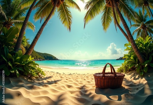 Sandy Jungle with picnicbasket during cool photo