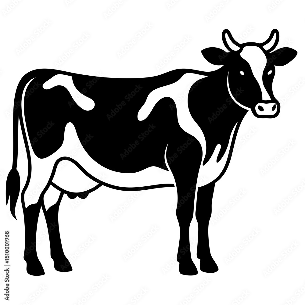 Fototapeta premium Simplified Black and White Cow Design