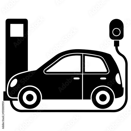 Electric Car Charging Station Vector