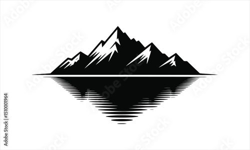 Majestic mountains reflected in still water