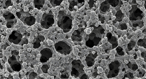 Microscopic Texture Showing Porous Structure At High Magnification
