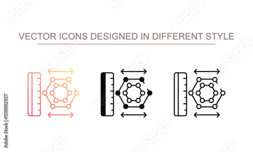 Nano Scale icon design with white background stock illustration