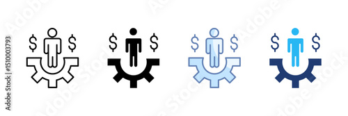 Employee Icon Set Multiple Style Collection