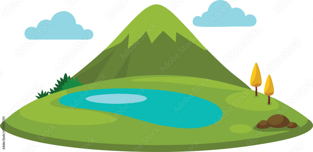 Obraz premium Hill with small pond
