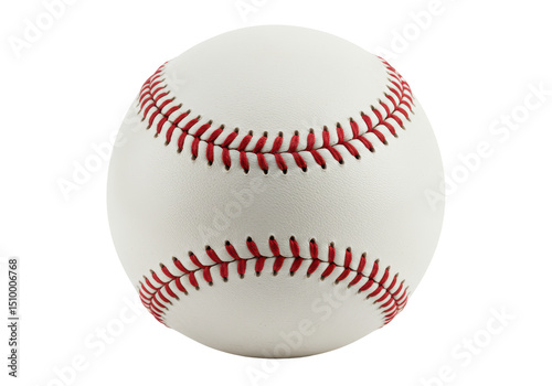 Isolated Classic White Baseball with Red Stitches
