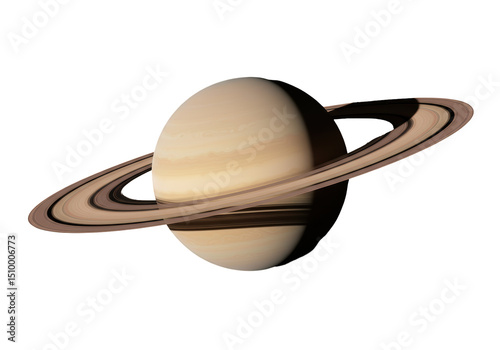 Fototapeta Naklejka Na Ścianę i Meble -  Isolated Render of Planet Saturn with Rings