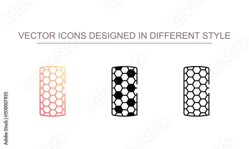 Carbon Nanotube icon design with white background stock illustration photo