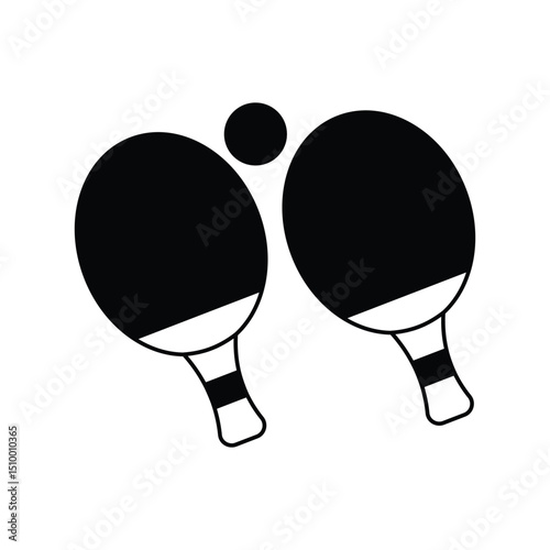 ping pong glyph outline icon with white background vector stock illustration