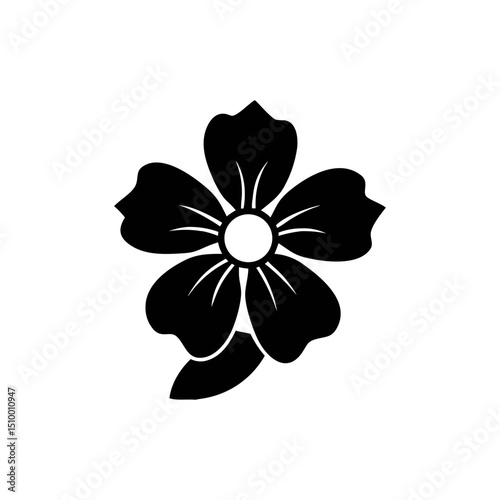 Buttercup silhouette, vector silhouette of a flower on a transparent background